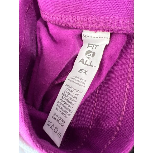 Fit 4 All by Carrie Wightman Relaxed Leg Pant Womens 5X Orchid Poly Blend NEW - Picture 4 of 6
